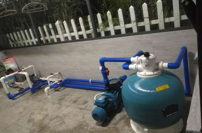 海口美視別墅B3棟魚池過濾設(shè)備安裝工程